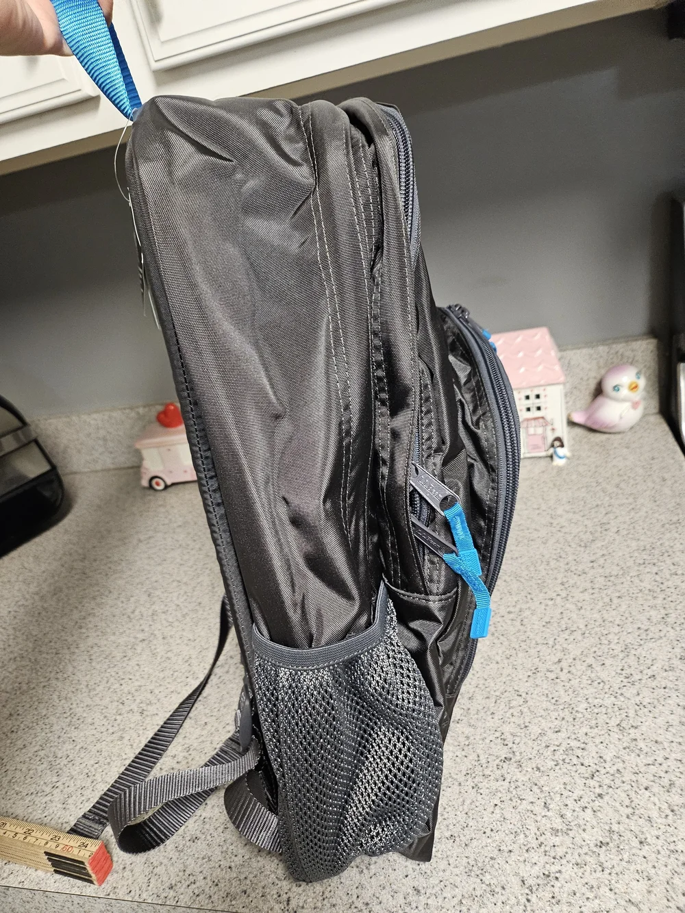 L.L. Bean Men's Black Backpack with Blue Accents
